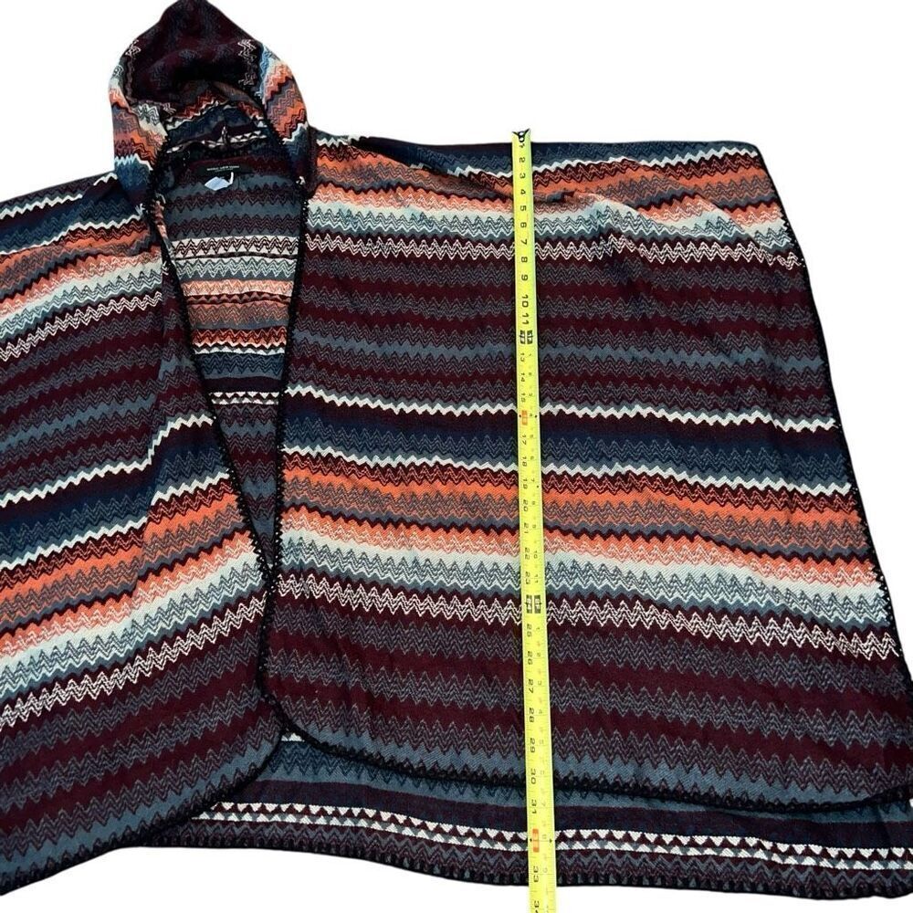 MARC NEW YORK Multi Color Hooded Cape Ruana One Size - Picture 6 of 6
